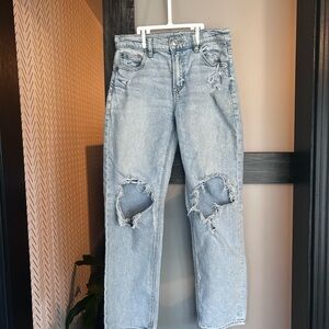 American Eagle Outfitters Light Blue Distressed Boyfriend Jeans Size 2